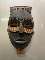 Afrikanische Holzmaske Wanddeko Handgeschnitzt 35cm