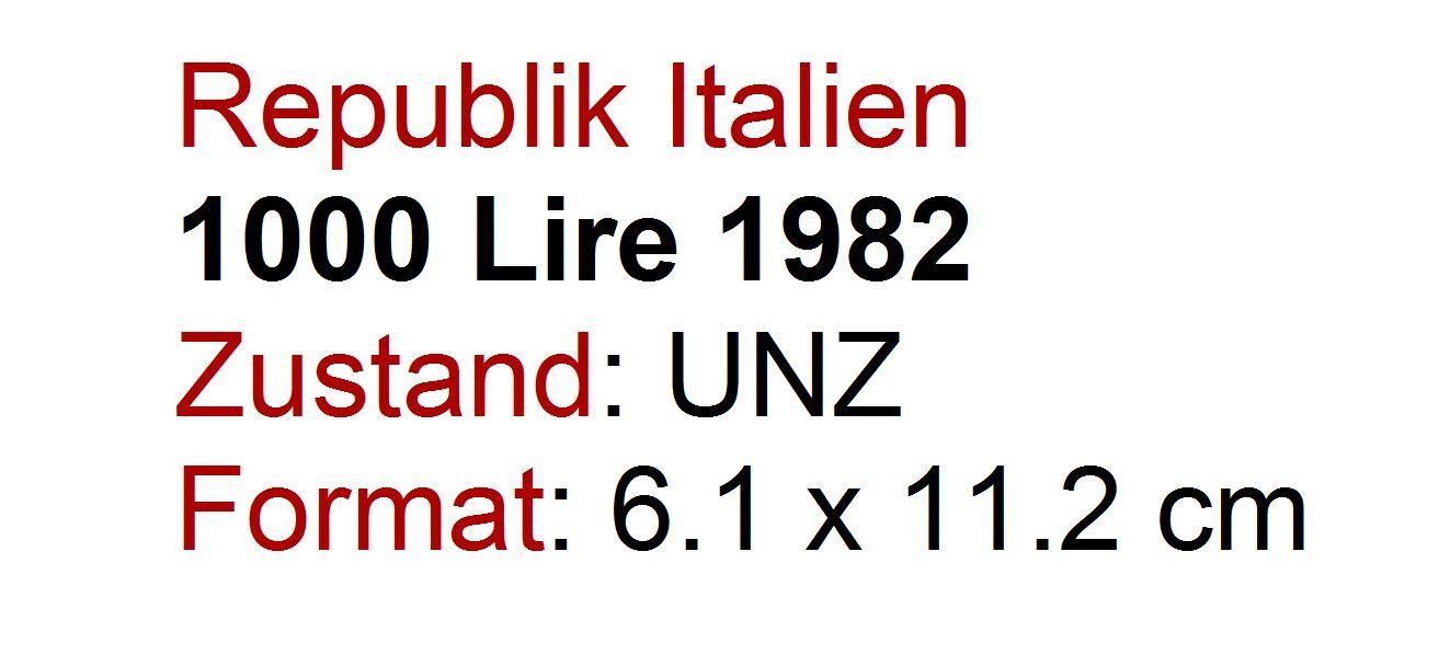 Banknoten: 1000 Lire 1982 UNZ – Gebraucht aus Flamatt von samowarow 1