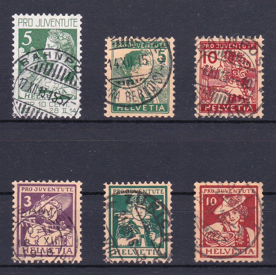 Alle Briefmarken: J1-6, gestempelt – Gebraucht aus Wenslingen von riger11