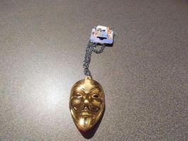 Kette silberfarbig/Anhänger V wie Vendetta die Maske von Ano