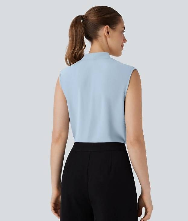 Halara Camicette: NEU Ärmellose Arbeitsbluse mit V-Ausschnitt, Gr. S – Nuovo e nell'imballaggio originale da Root D4 venduto da DMA02 1
