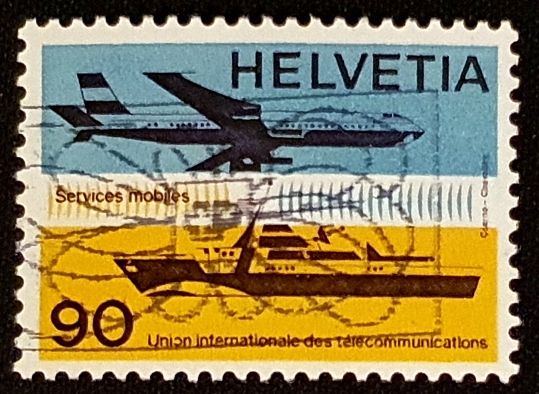 Alle Briefmarken: Abart Genfer Ämter UIT (D XI) 1976 SBK 12; offenes o (Union) – Gebraucht aus Zuchwil von hoeppi2010