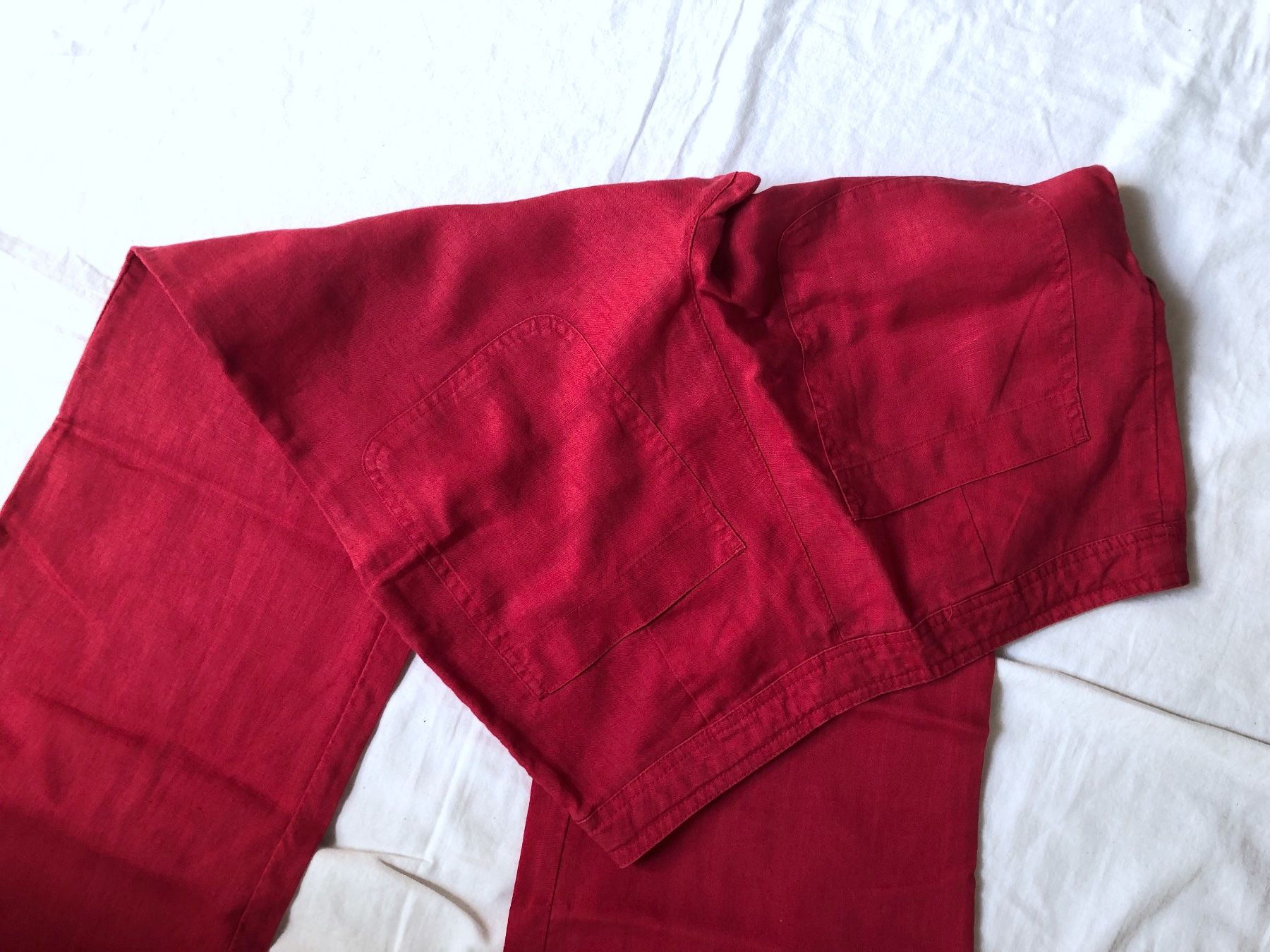 H&M Pantaloni: H&M Leinenhose, rot, Gr. 34 – Usato da Basel venduto da Solaia28 3