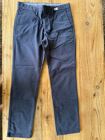 Tommy Hilfiger Damen Hose 33/32 Baumwolle dunkelblau