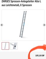 Sprossen-Anlegeleiter Alto L aus Leichtmetall, 8 Sprossen