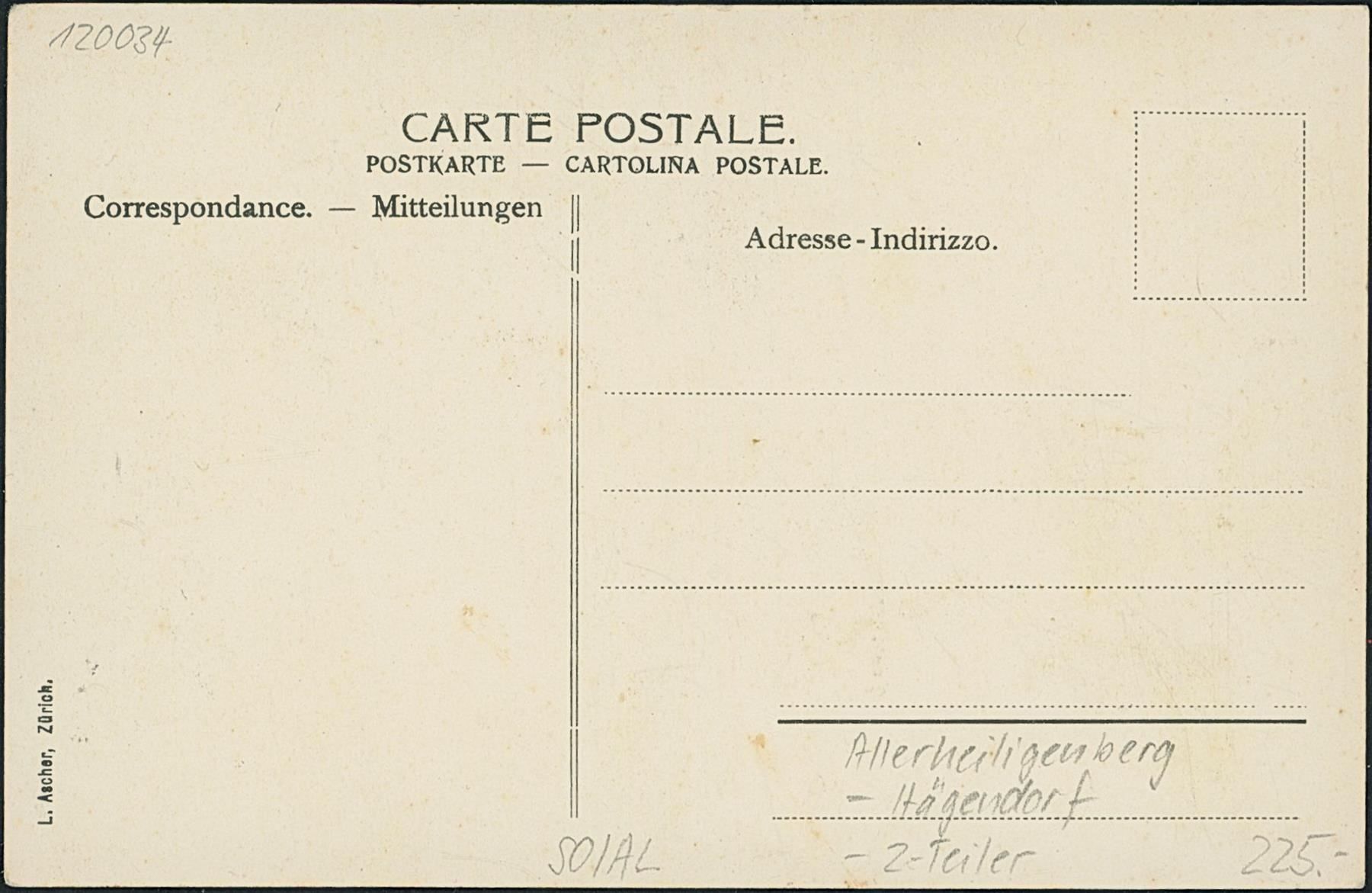Cartoline postali: SO Allerheiligenberg - Hägendorf – Usato da Schindellegi venduto da Jonathan77 1
