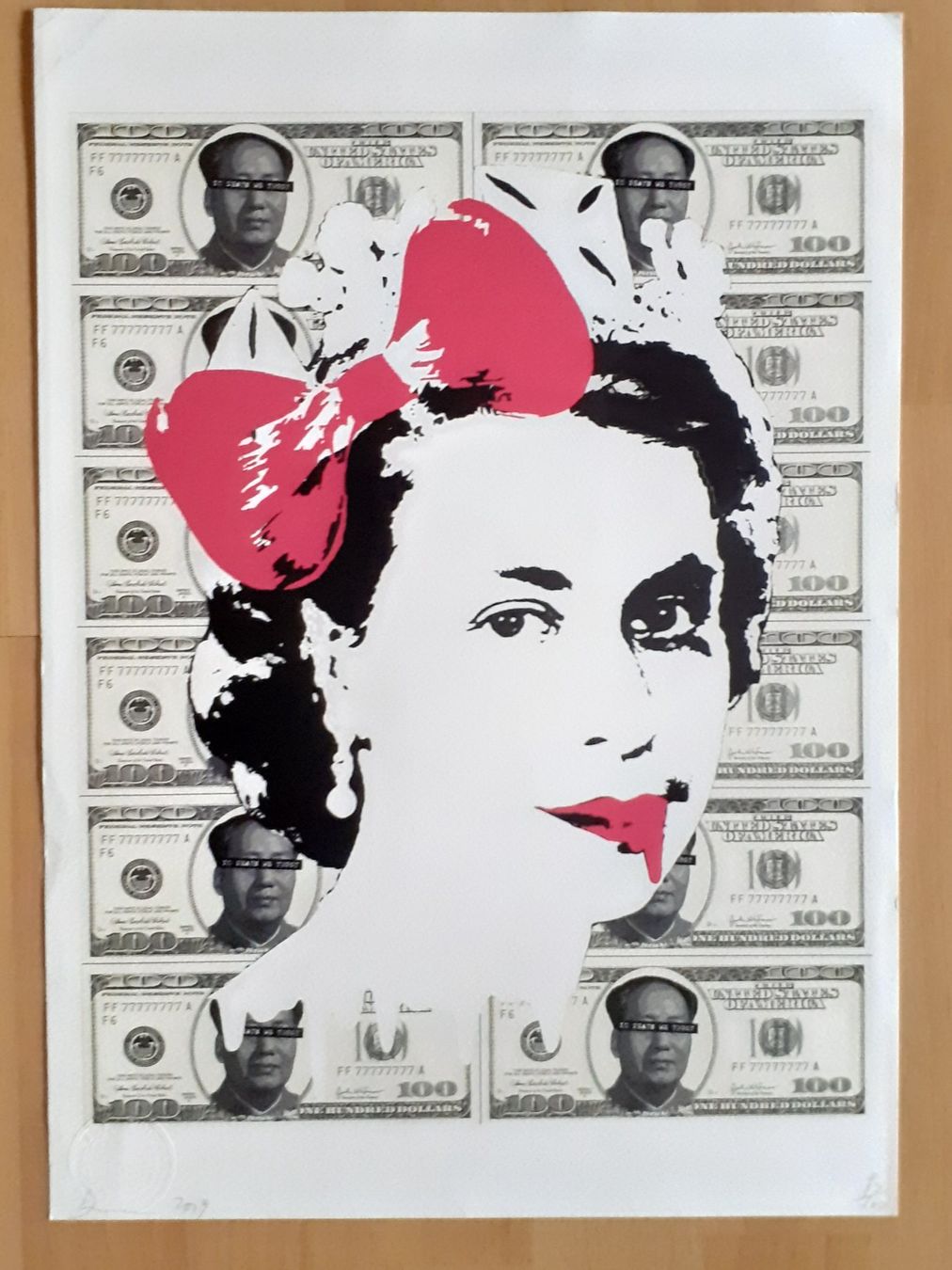 Grafiken & Lithographien: Death NYC 'Queen Note Red Bow' Graffiti /handsigniert numm – Gebraucht aus Basel von ideashop