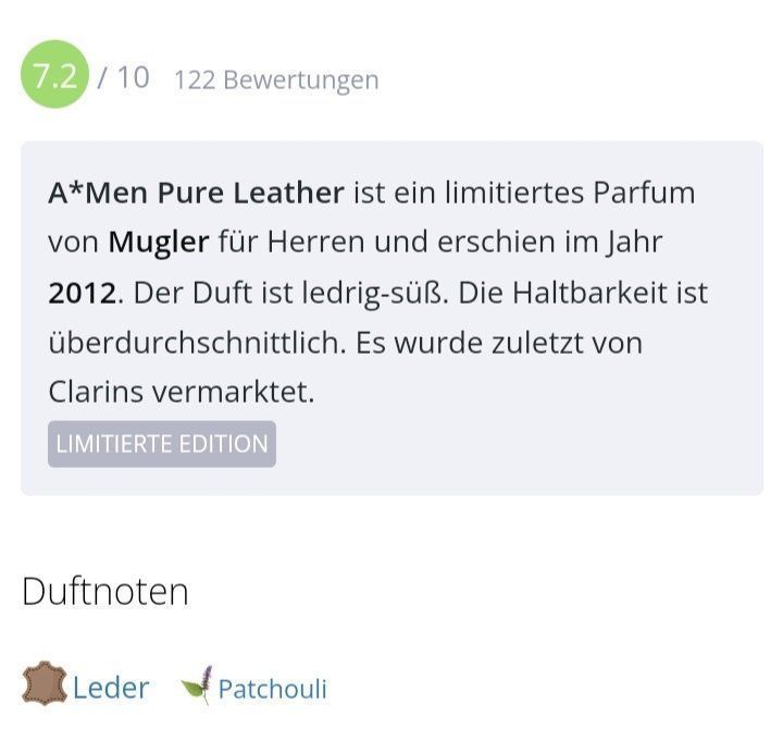 Mugler Profumi & Eau de Toilette: 2 ml MUGLER PURE LEATHER ABFÜLLUNG – Nuovo (secondo la descrizione) da St. Gallen venduto da CaliSunshine 3