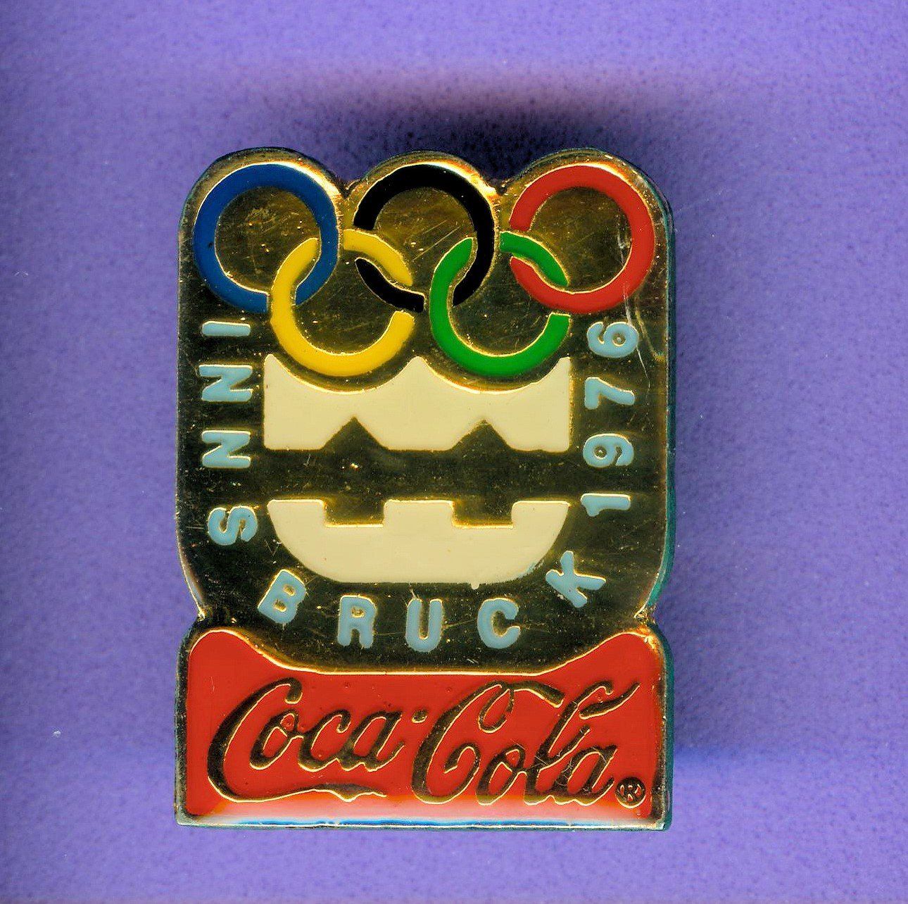 Coca-Cola Placchette & Badge: Cola  Winter-Olympiade  INNSBRUCK 1976 – Usato da Winterthur venduto da Sammleroase