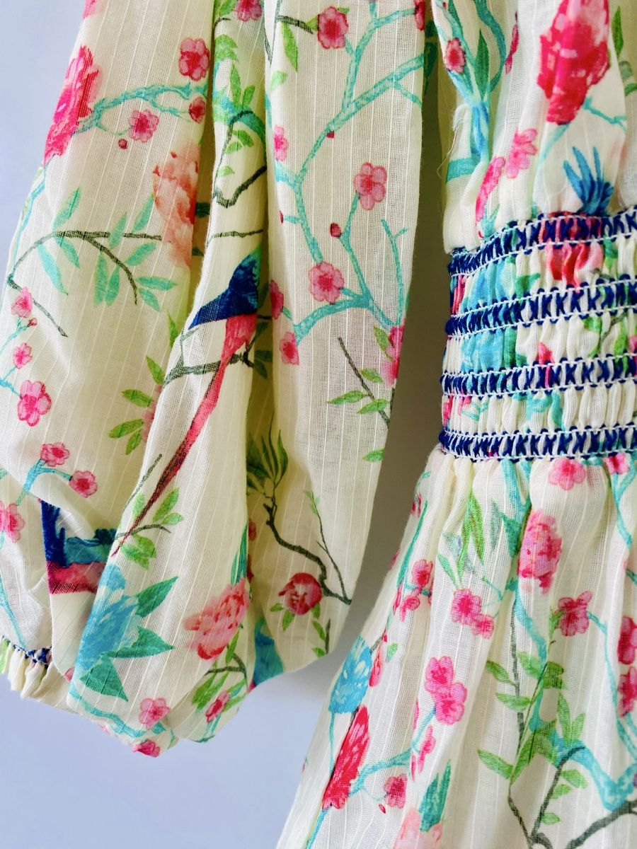 Camicette: Bluse Motiv Blumen Vögel 38-40 – Nuovo (secondo la descrizione) da Herrenschwanden venduto da Cate67 3