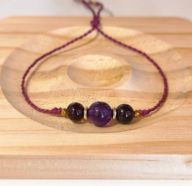 Bracelets: Bracelet fait main en améthyste et Grenat  – D'occasion à Ursy par tan_8qdl 3