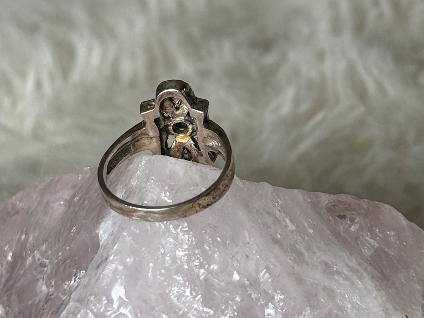 Anelli: Vintage Silberring 925 mit schwarzem Stein – Usato da Istighofen venduto da Ringparadies 2