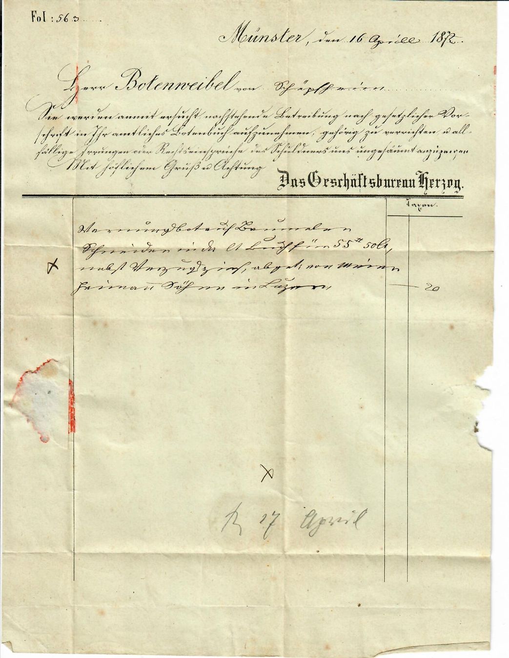 Tutti i francobolli: Charge, Münster - Schüpfheim  1872 – Usato da Hochdorf venduto da Ziegel-16 1