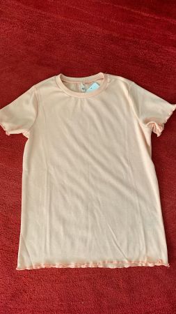 NEU Mädchen T-Shirt lachs Gr13/14 J.