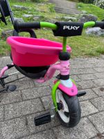 PUKY Dreirad mit Schiebestange & Korb – pink/grün – wie neu