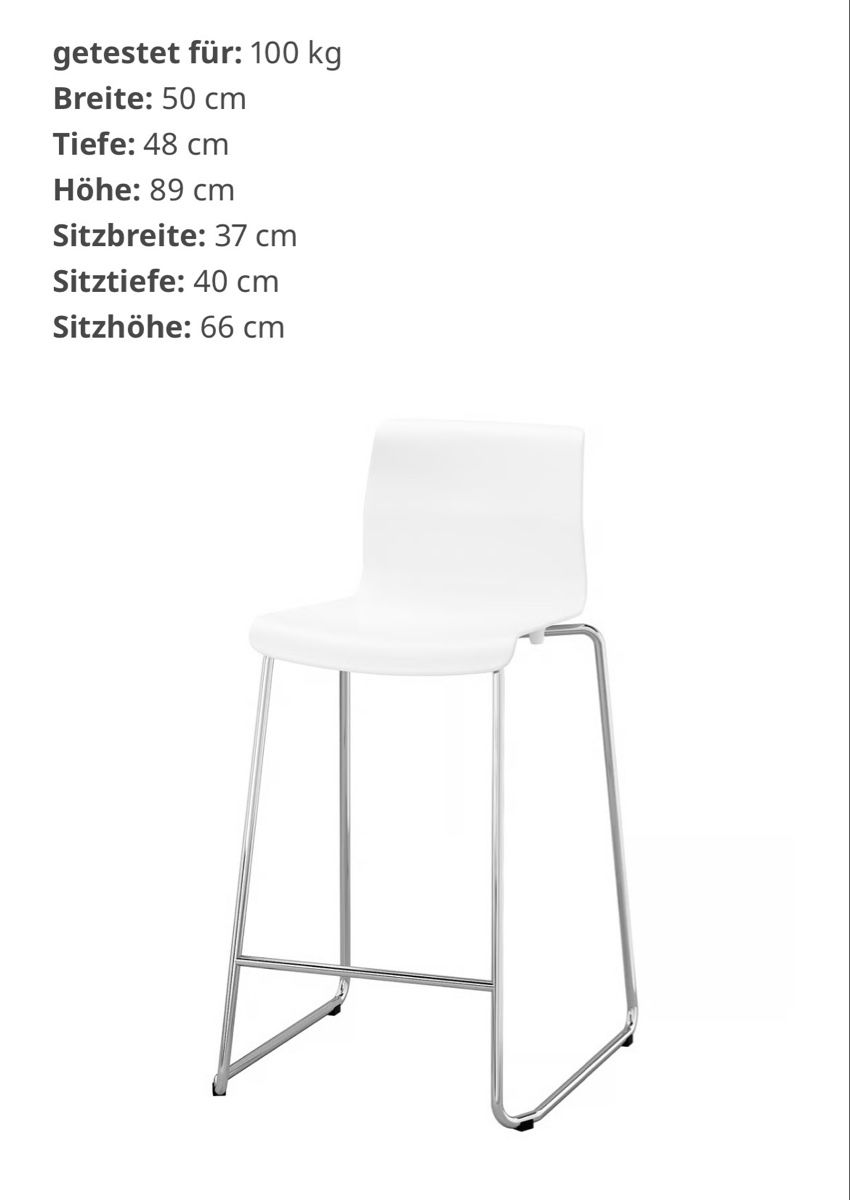 Ikea Chaises hautes: Barhocker Ikea weiss – D'occasion à St. Gallen par SidonieNaimi 3
