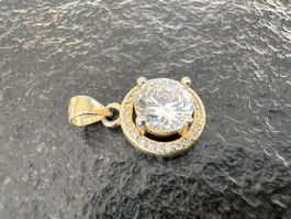 Anhänger, vergoldete S925 silber mit Zirkonia
