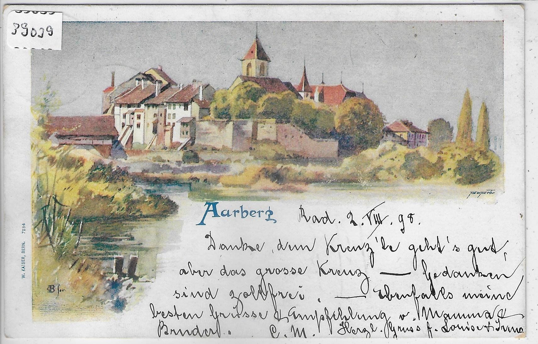 Cartoline postali: Aarberg - Künstlerkarte 1898 – Usato da Ettingen venduto da Kartenplanet