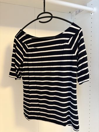 More&More Shirt, Grösse 38, dunkelblau /weiss gestreift