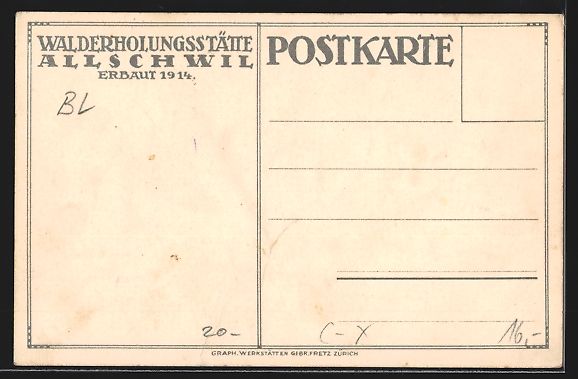 Cartoline postali: Allschwil, An der Walderholungsstätte – Usato da Berlin venduto da bartko-reher 1