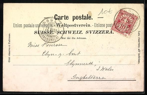 Cartoline postali: Soglio, Albergo Pensione Willy nell' ant – Usato da Berlin venduto da bartko-reher 1