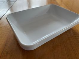 Emile Henry kleine Gratin-/Auflaufform, rechteckig weiss