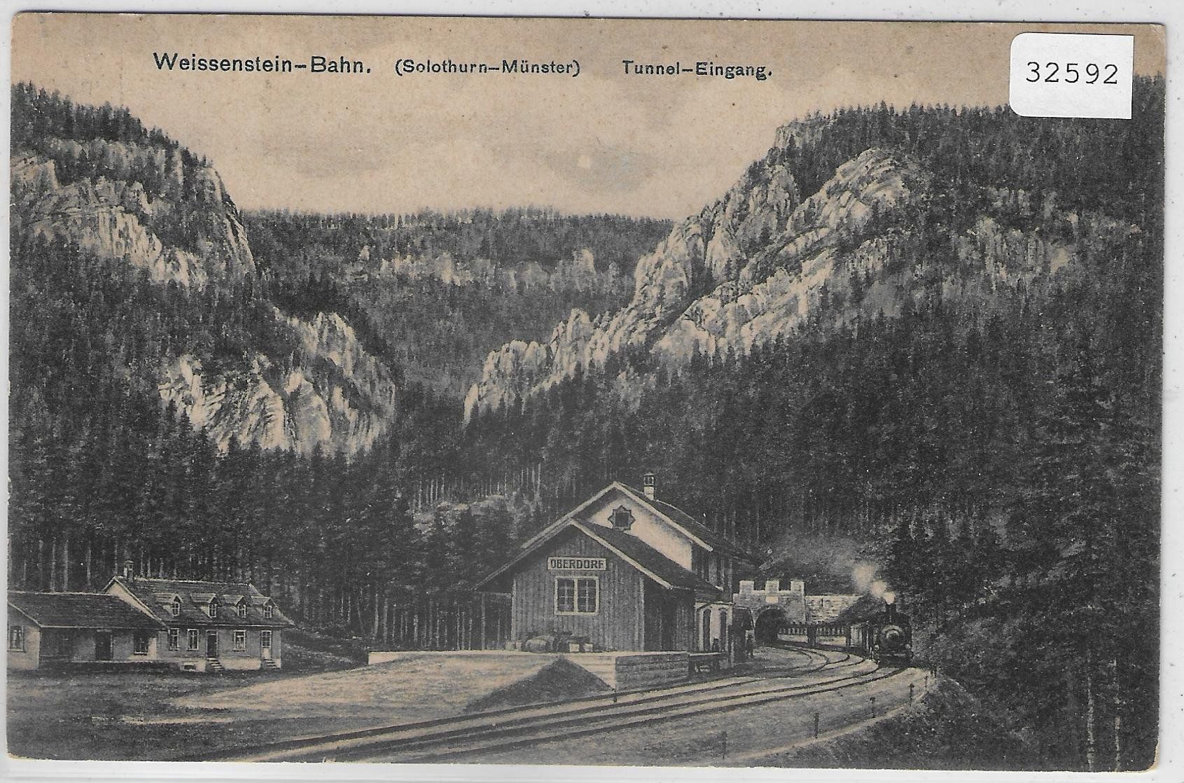 Cartoline postali: Weissenstein-Bahn - Solothurn-Münster - Tunnel-Eingang 1908 – Usato da Ettingen venduto da Kartenplanet