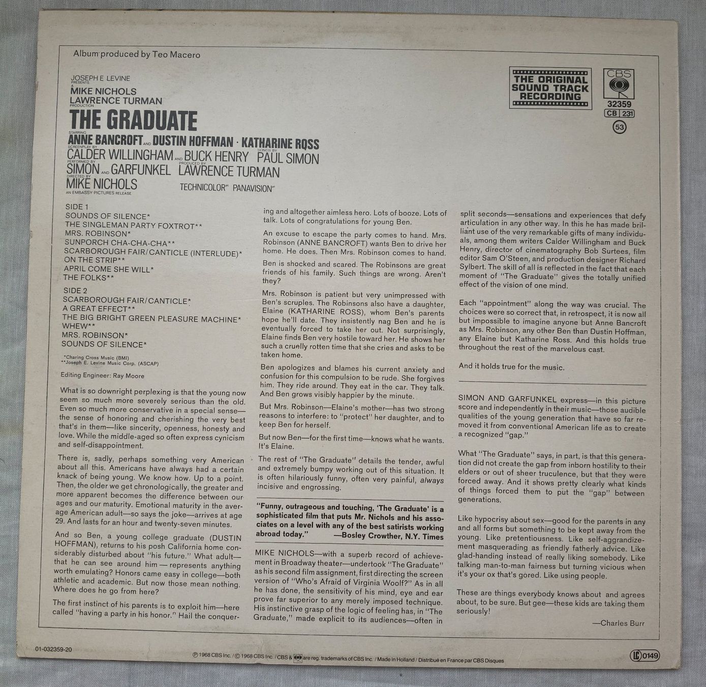 Dischi in vinile: LP "THE GRADUATE" – Usato da Binningen venduto da mar_2jlr 1