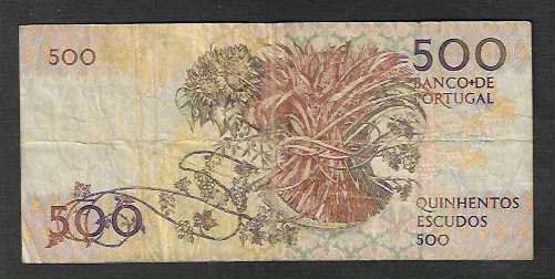Banconote: Portugal  500  Escudos  Gebraucht – Usato da Gordola venduto da coinsandnotes 1