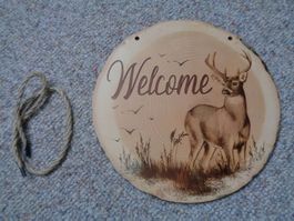 Welcome Schild Elch (Holz)