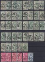 1900, Lot mit 43 UPU Marken auf zwei Steckkarten, günstig !