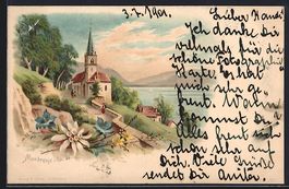 Litho Montreux /Lac Leman, Panorama mit 