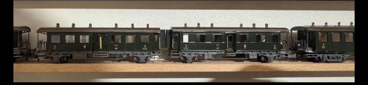 Wabu Modellini di ferrovie: Wabu SBB Arbeiter-Pullman Komplettzug – Usato da Pfäffikon ZH venduto da HR89 2