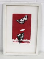 Moderner Kunstdruck in Rot-Schwarz-Weiss