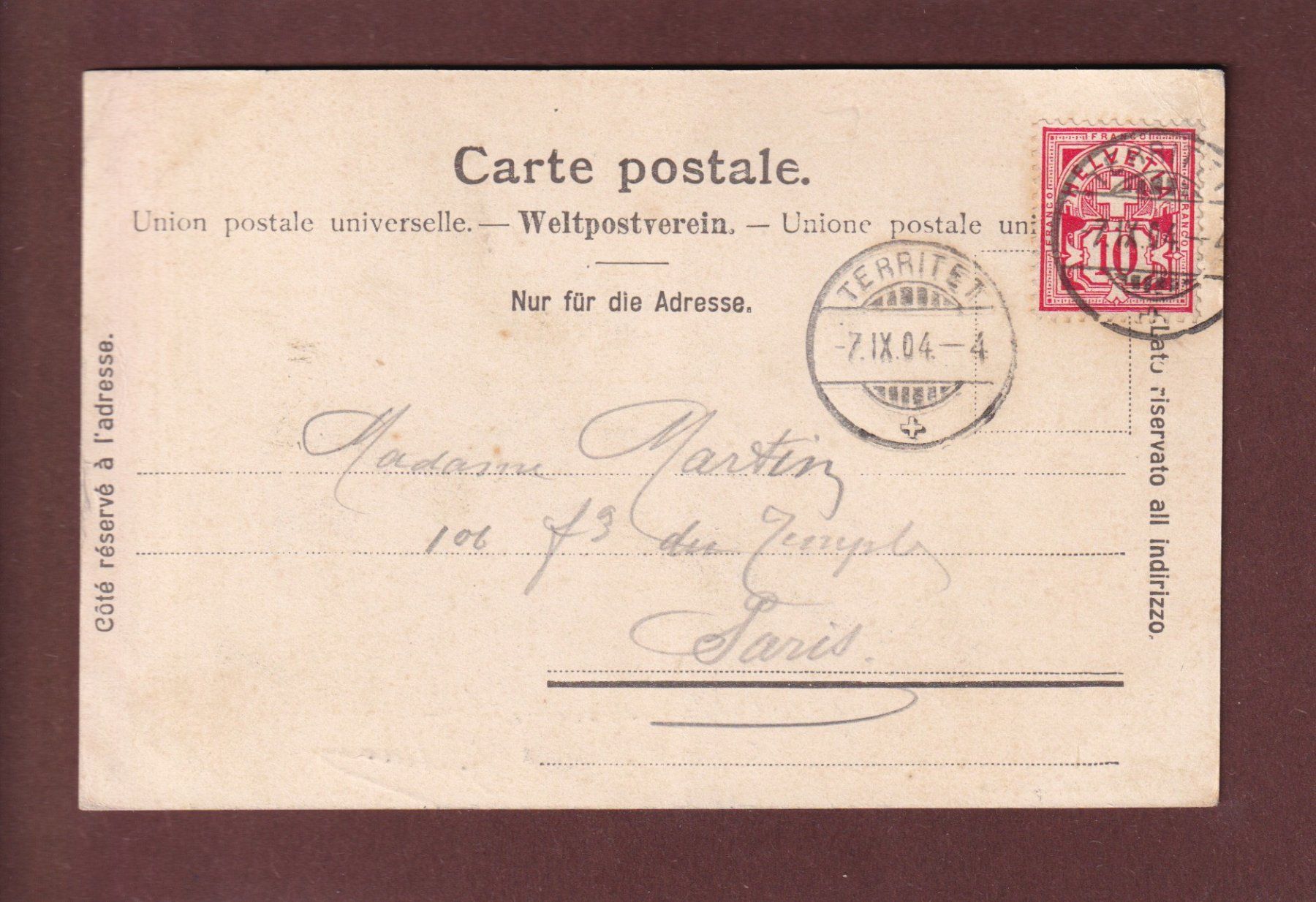Ansichtskarten: CHILLON et Montreux - 1904 – Gebraucht aus Pully von nicecards 1