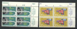 1967, Sondermarke Schweizer Alpen, Viererblöcke **