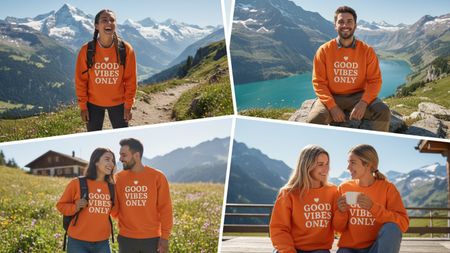 Orange Sweater "GOOD VIBES ONLY" - Herbst/Winter Must-have!