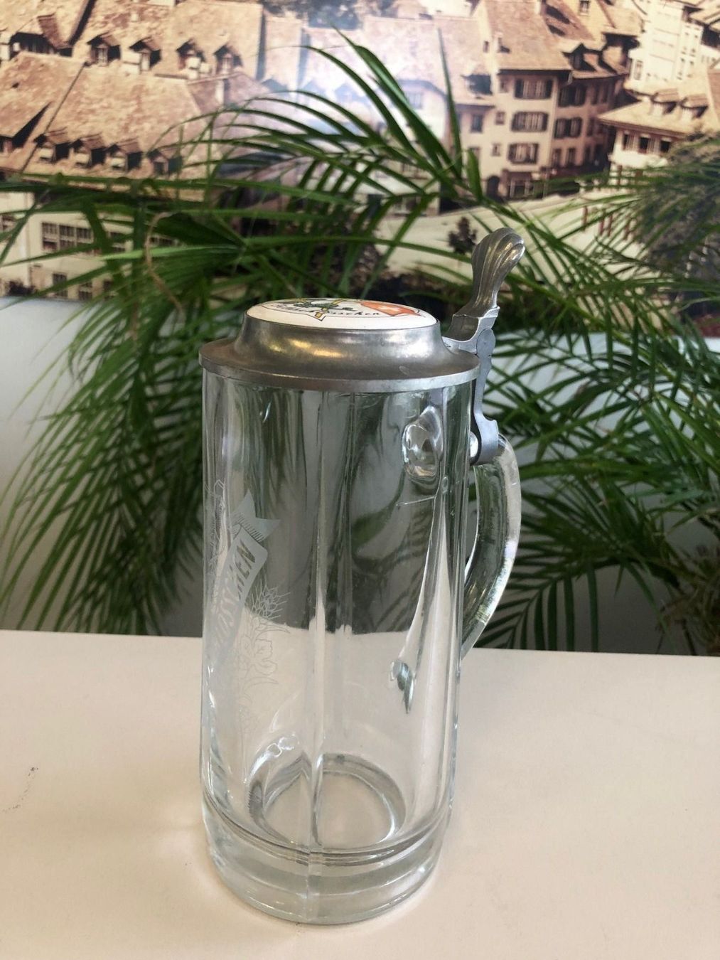 Bicchieri: Bierglas mit Zinndeckel ! Vintage ! – Usato da Brügg BE venduto da better14 1