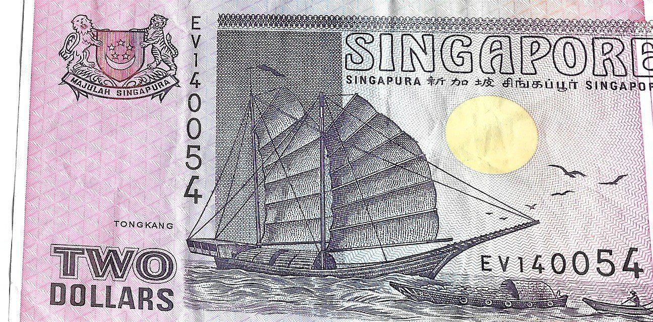 Banconote: Banknote Singapur 2 Dollar gebrauchter Zustand – Usato da Binningen venduto da Hahexa