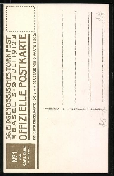 Cartes postales: Basel, 56. Eidgenöss. Turnfest 1912, At – D'occasion à Berlin par bartko-reher 1