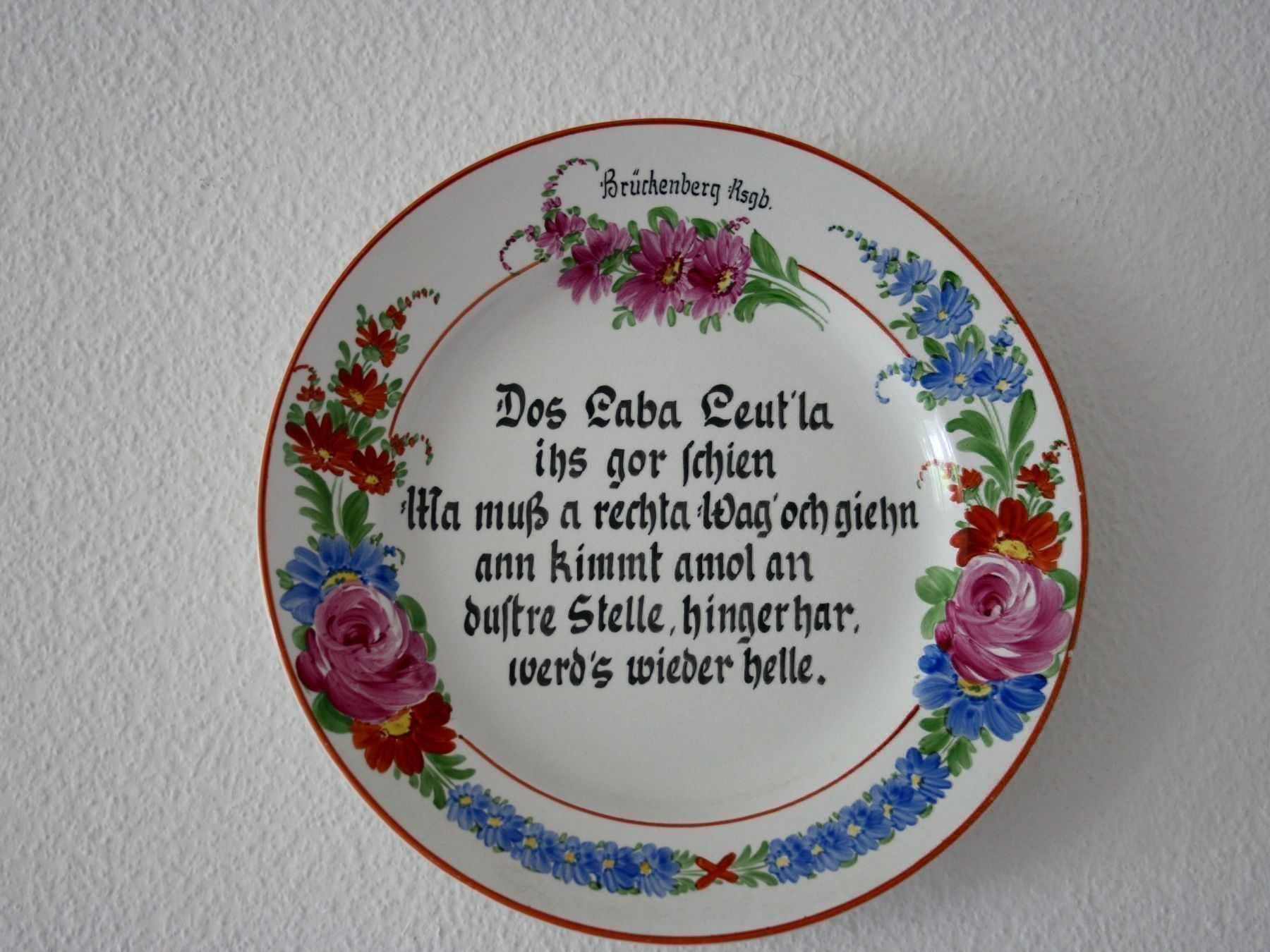 Piatti: Wandteller mit schlesischem Spruch – Usato da Richterswil venduto da Milan777