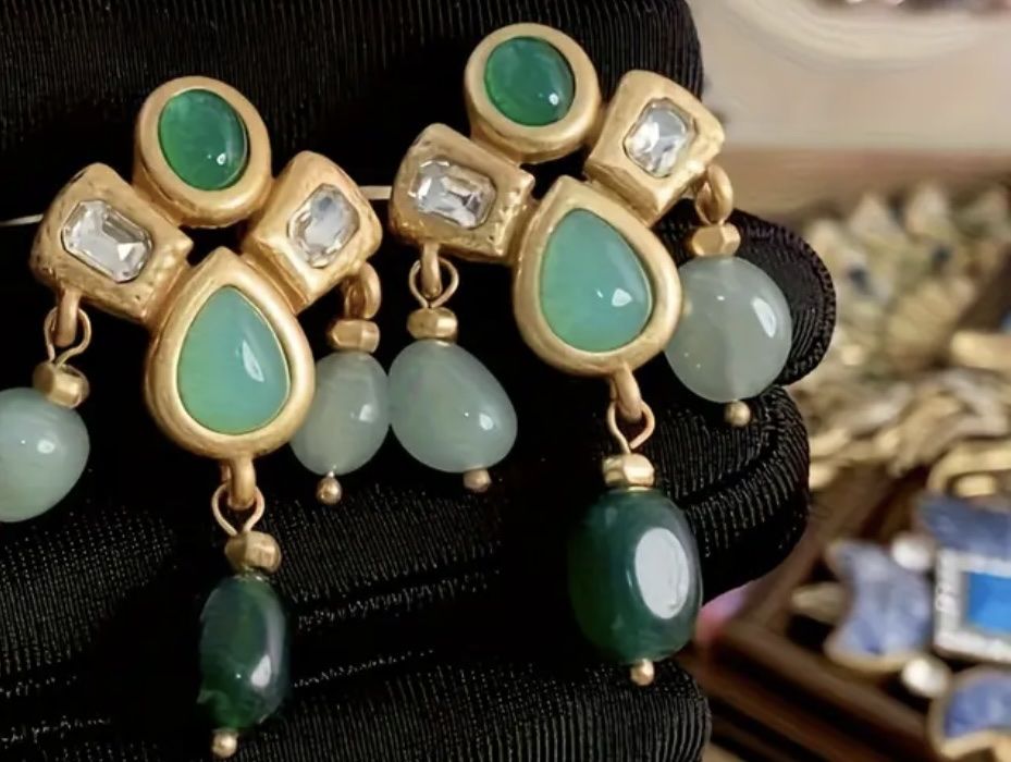 Boucles d'oreille: Statement  Ohrringe mit grünen Steinen – Neuf avec emballage d'origine à Saanen par SoniaMichaela 3