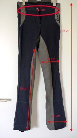 Damen Jodhpurreithose navy/grau Gr. 76 Microfaser von Seiler