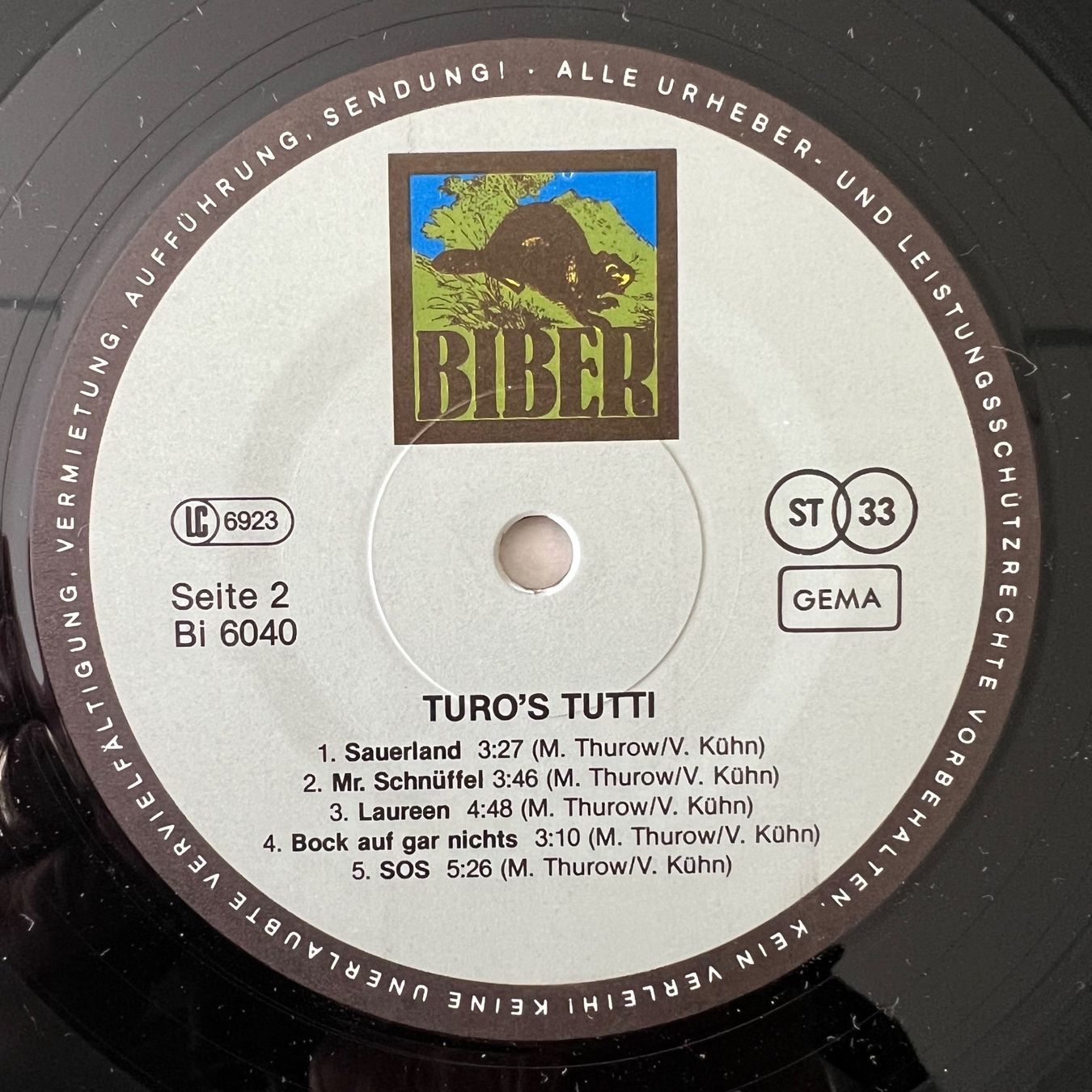 Dischi in vinile: Turo's Tutti - Halbzeit / 1. D-Press. 1980 – Usato da Gais venduto da soundcave57 4