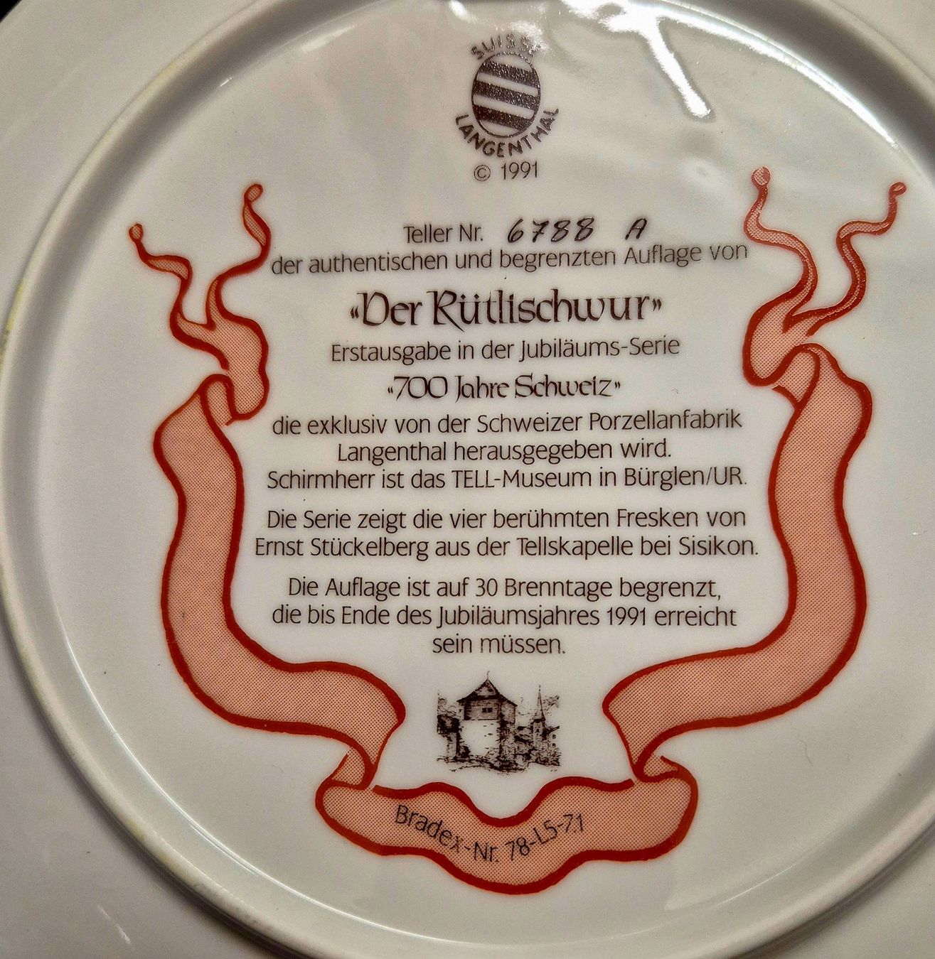 Assiettes: Teller "Der Rütlischwur" – D'occasion à Winterthur par Nalunina 1