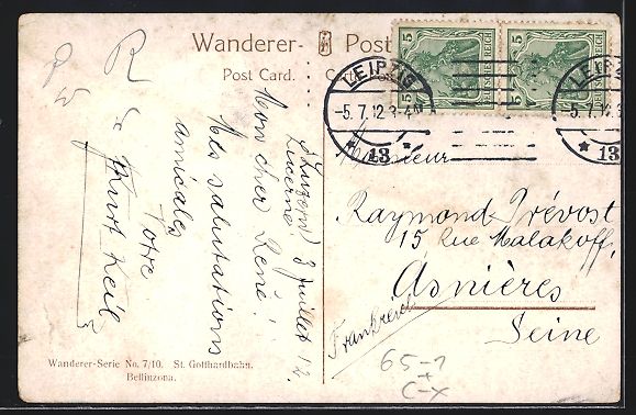 Cartoline postali: AK Bellinzona, Ortsansicht mit Bahnhof – Usato da Berlin venduto da bartko-reher 1
