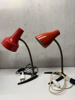 Vintage Schreibtischlampen Paar 2 Stk.Rot Mid-Century 