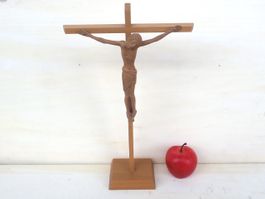 Kreuz Kruzifix Jesus Holz Schnitzerei Vintage