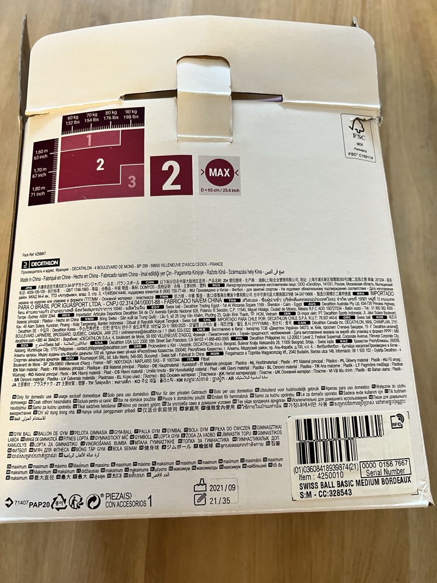 Decathlon Palloni: Gymnastikball Grösse 2 65 cm, rosa – Usato da Zürich venduto da GOJ_fr6c 6