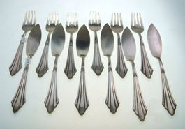 WMF 900 Fächer Fischbesteck versilbert 12 teilig (2A/2B)
